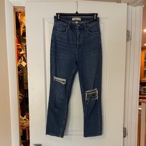 Abercrombie & Fitch Blue Ankle Straight Jeans